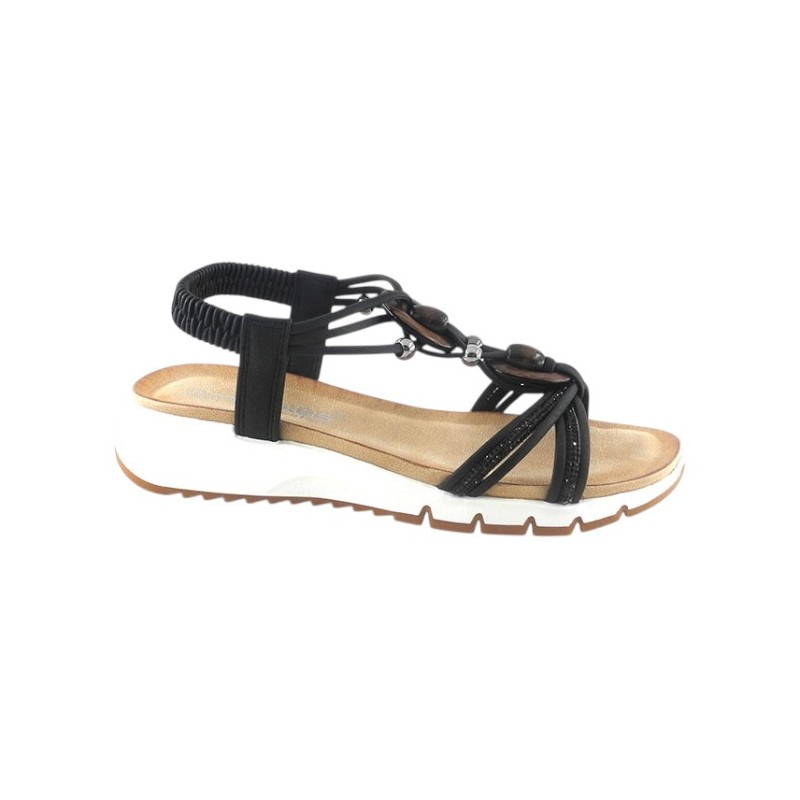 Amarpies. Sandalia Confort Mujer En Negro