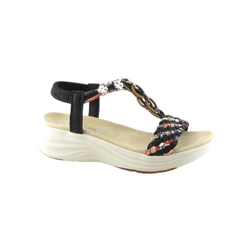 Amarpies. Sandalia Confort Mujer En Negro