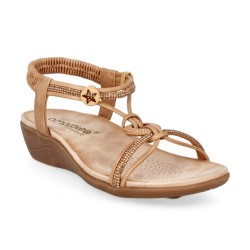 Amarpies. Sandalia Confort Mujer En Camel