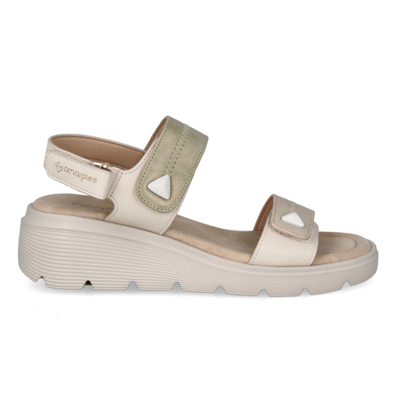 Amarpies Sandalia Mujer Confort Con Velcros
