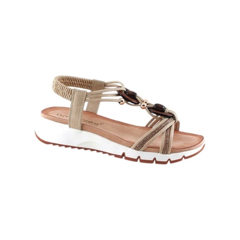 Amarpies. Sandalia Confort Mujer En Beig