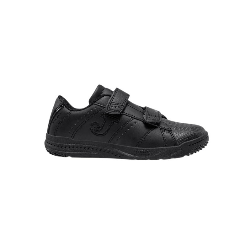 Joma Play Jr Deportivo Colegial Negro Con Velcros