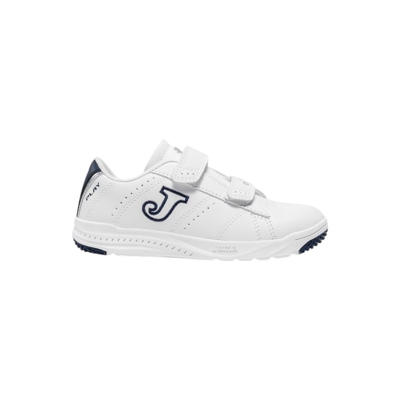 Joma Play Jr Deportivo Colegial Blanco Azul Con Velcros
