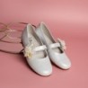 KILLOS, Zapato Niña Comunión Piel Con Adorno Floral.