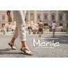 Marila. Sandalia Plana Piel Con Adornos