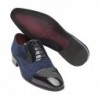JR Almansa Zapato Ancho Piel Charol y Ante Azul