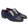 JR Almansa Zapato Ancho Piel Charol y Ante Azul