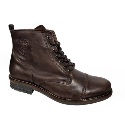 Bota Piel Marrón Moda Joven...