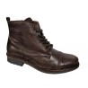 Bota Piel Marrón Moda Joven Con Cremallera
