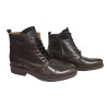 Bota Piel Marrón Moda Joven Con Cremallera