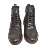 Bota Piel Marrón Moda Joven Con Cremallera