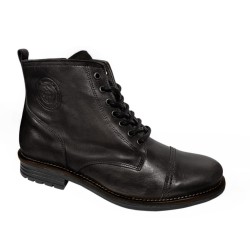 Bota Piel Negro Moda Joven...