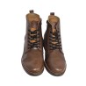Bota Piel Camel Moda Joven Con Cremallera