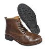 Bota Piel Camel Moda Joven Con Cremallera