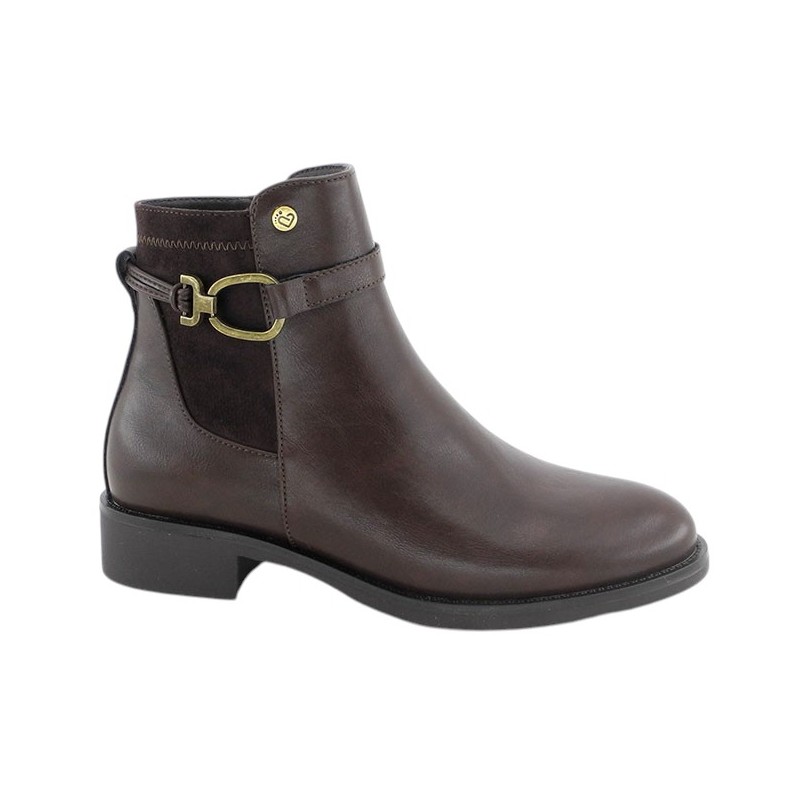 Amarpies Botin Marrón Moda Mujer