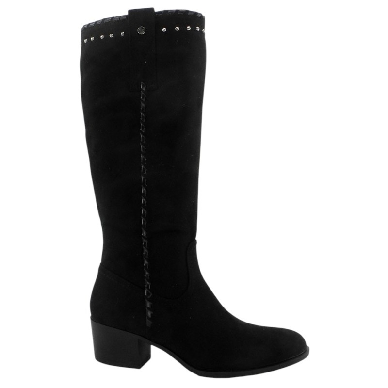 Amarpies Bota Negra Estilo Campero Mujer