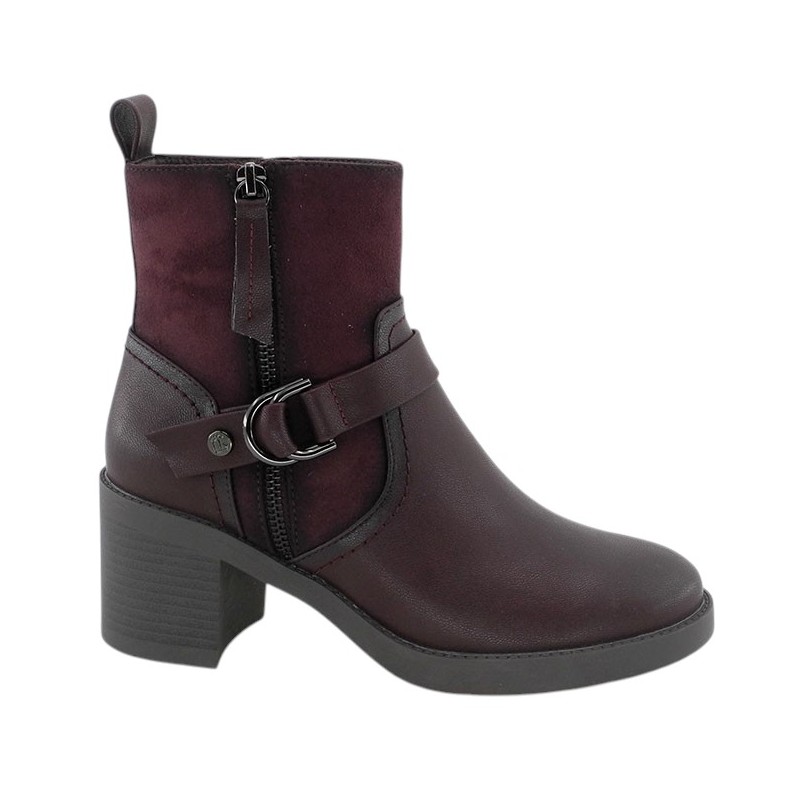 Amarpies Botin Burdeos Moda Mujer