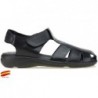 Duendy Sandalia Cómoda de Hombre Piel Negra