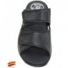 Duendy Sandalia Piel Confort Hombre Con Velcros.