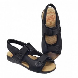 Duendy, Sandalia Velcros Californiana En Piel Para Hombre
