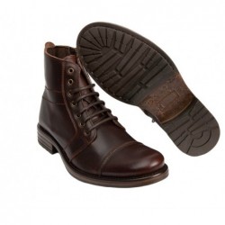Bota Piel Moda Joven Hombre  Marrón.
