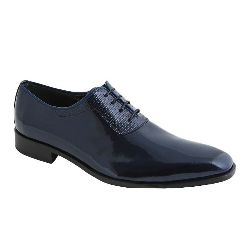 Zapato Novio-Ceremonia de Vestir para Hombre Piel Charol Marino.