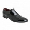 Zapato Hombre Boda elegante Novio Piel-Grabado Negro Charol. Calzado de Vestir