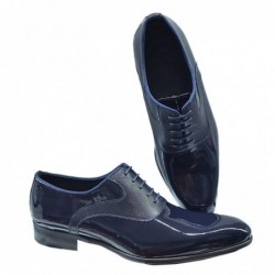 JR Almansa Zapato Novio-Ceremonia Piel Charol Azul.