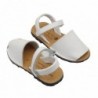 Menorquina Piel Blanco Con velcro Hecho en España