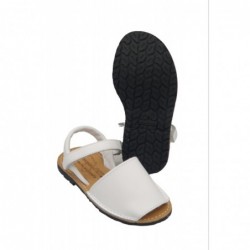 Menorquina Piel Blanco Con velcro Hecho en España