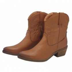 Bota Mujer Estilo Cowboy Media Caña Piel Cuero