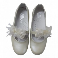 KILLOS, Zapato Niña Comunión Piel Con Adorno Floral.