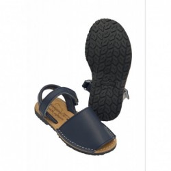 Menorquina Piel Azul Con velcro Hecho en España