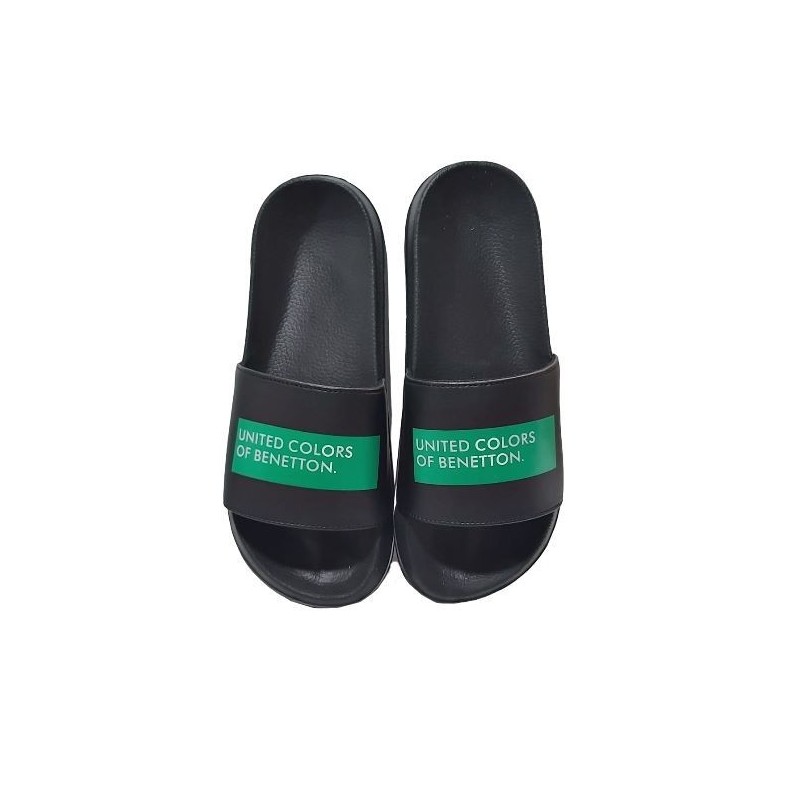 Sandalia Chancla Negro Especial Playa-Piscina-Gimnasios.Benetton