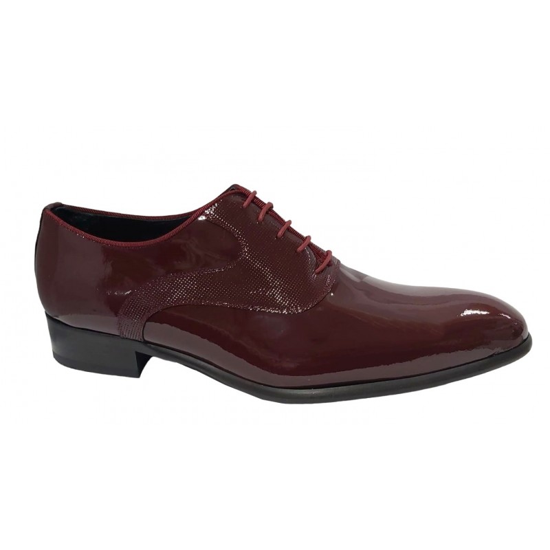 JR Almansa Zapato Novio-Ceremonia Piel Charol Burdeos