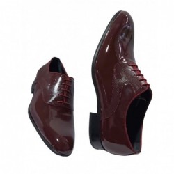JR Almansa Zapato Novio-Ceremonia Piel Charol Burdeos