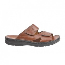 Sandalia Velcros Hombre Cómoda Piel Miel.