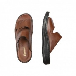 Sandalia Velcros Hombre Cómoda Piel Miel.