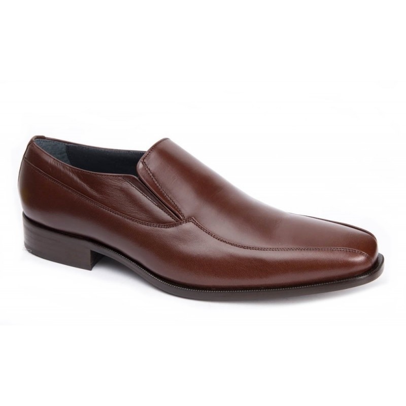 Zapato Ancho Piel Caoba Almansa Clásico Tallas Especiales