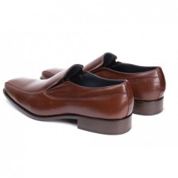 Zapato Ancho Piel Caoba Almansa Clásico Tallas Especiales