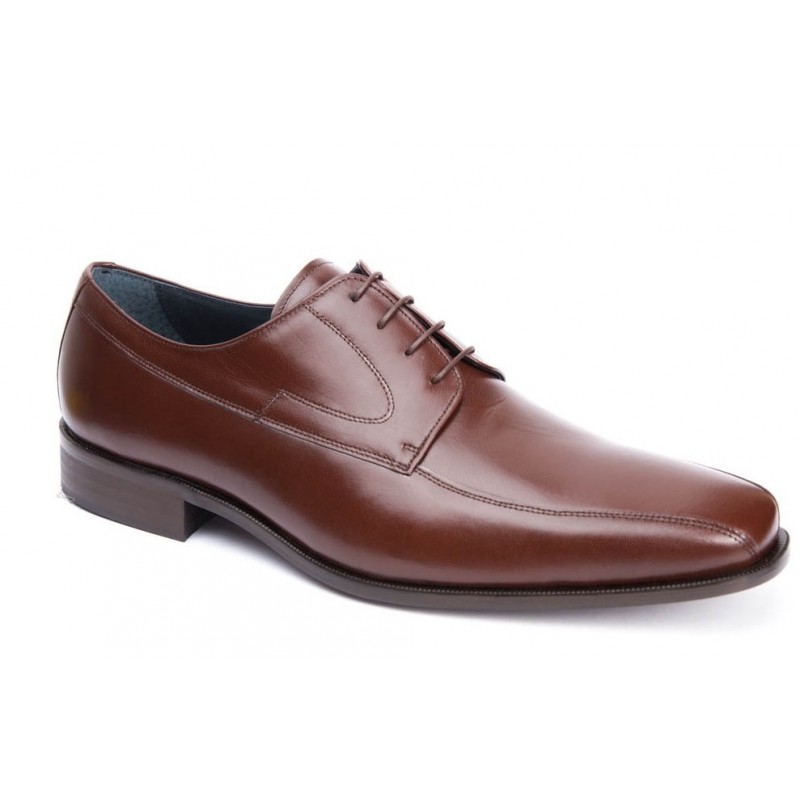 Zapato Ancho Piel Caoba Almansa Clásico Tallas Especiales