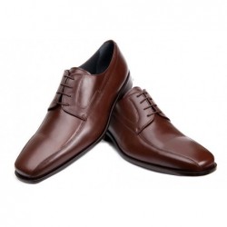 Zapato Ancho Piel Caoba Almansa Clásico Tallas Especiales