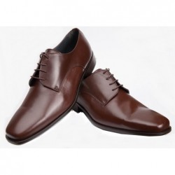 Zapato Ancho Piel Caoba Almansa Clásico Tallas Especiales
