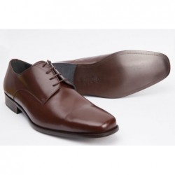 Zapato Ancho Piel Caoba Almansa Clásico Tallas Especiales