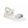 Sandalia Niña Muy Cómoda Blanco-Plata. D'Tivo