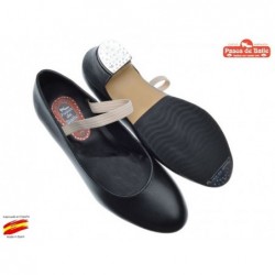 Zapato Pasos de Baile, Piel Con Chapa en Punta y Tacón.