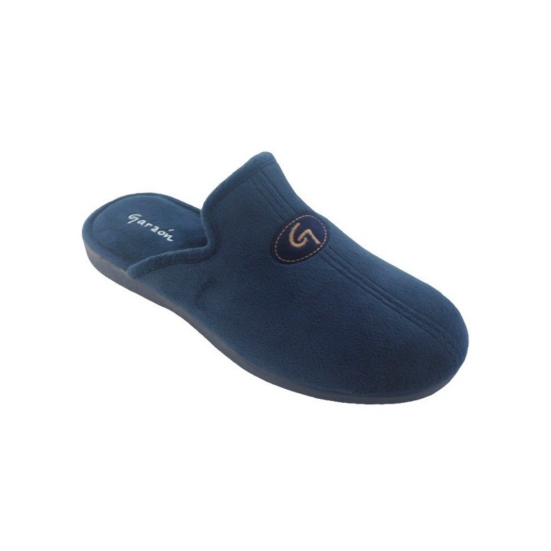 Garzon. Zapatilla Clásica Hombre Azul Suave y Calentita