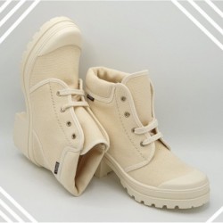 Diurley. Bota Lona Moda Joven Mujer Color Crudo