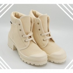 Diurley. Bota Lona Moda Joven Mujer Color Crudo