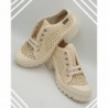 Zapato Lona Crudo Rejilla Joven .Diurley